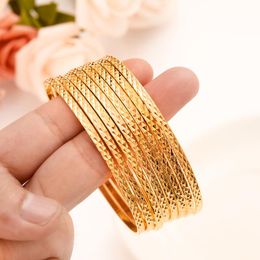 Bangle Bangrui Thin Bracelet Women Girls Gold Colour Copper Bangles Dubai African India Party Birthday Gifts