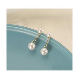 Stud Fashion Jewelry S925 Sier Needle Earrings Commuter Chic Cross Pearl Arc Drop Delivery Dhugu