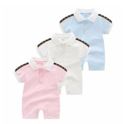 Pagliaccetti per neonati Neonati e ragazzi Vestiti in cotone a maniche corte Designer Marca Lettera Stampa Pagliaccetto per bambini Pigiama per bambini