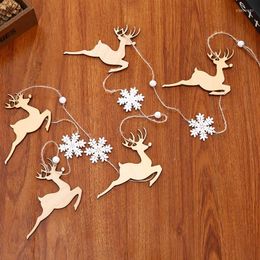 Christmas Decorations Wooden Pendant Banner Tree Ornaments Hanging Garlands For Holiday Years Party Home Decor