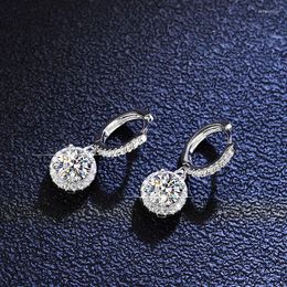 Dangle Earrings Inbeaut Round Excellent Cut D Colour Pass Diamond Test 1 Ct Total 2 Moissanite Drop 925 Silver Engagement Jewellery