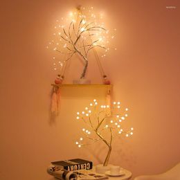 Strings LED Night Light Mini Christmas Tree Copper Wire Garland Lamp For Kids Home Bedroom Decoration Decor Fairy Holiday Lighting