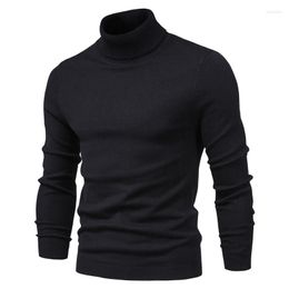 Men's Sweaters 10 Color Winter Men's Turtleneck Warm Black Slim Knitted Pullovers Men Solid Casual Male Autumn Knitwear