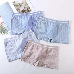 Underpants Four Boxed Fried King Seamless Colored Cotton Elasticity Knicker Men's Seemless Medium Waist Pure File Stripes Boxer Brie