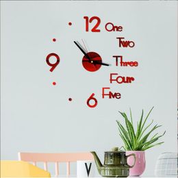 Wall Clocks DIY Digital 3D Clock Stickers Fashion Living Room Quartz Watch Home Decoration For Bedroom Office