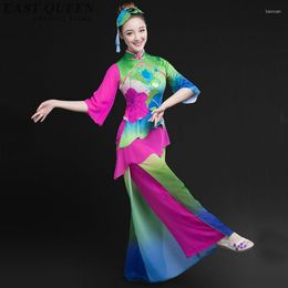 Stage Wear Wholesale Fan Dance Costume Chinese Folk Collar Yangko Performance XXXL FF038 YQ