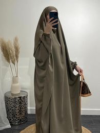 Clothing Ethnic Clothing Eid Hooded Muslim Women One Piece Jilbab Long Khimar Hijab Dress Prayer Garment Abaya Ramadan Gown Abayas Islamic