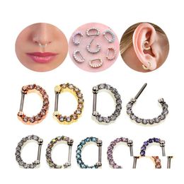 Nose Rings Studs Fashion Ring Piercing Body Jewellery Diamond Inlay Puncture Nasal Nail Stick Drill 3 8Kx T2 Drop Delivery Dhrlw