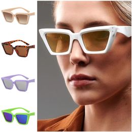 NEW Sunglasses Personality Unisex Sun Glasses Anti-UV Spectacles Cat Eye Eyewear Small Frame Eyeglasses Rice Nails Ornamental