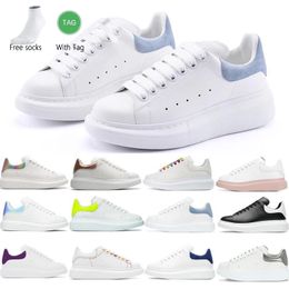 2022 Designer Logo Oversized Casual Shoes White Black Leather Luxury Velvet Suede Womens Espadrilles Trainers mens women Flats Lace Up Platform Sneakers big size 48