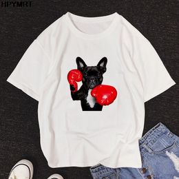 Männer T Shirts Sommer Mode Männer Boxing Hund Druck Hemd Casual Harajuku Tops Lustige Grafiken Tees Weiß Kurzarm T-shirt männlich