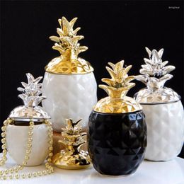 Storage Bottles Nordic Style Handmade Ceramic Pineapple Sealed Jars Creative Home Decor Jar And Lid Jewellery Crafts Desktop Organiser