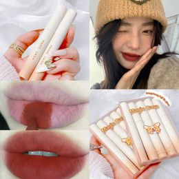 Lip Gloss 5PCS Velvet Matte Set Rose Nude Pink Mousse Mud Waterproof Lasting Non-stick Cup Sexy Liquid Lipstick Lips Makeup