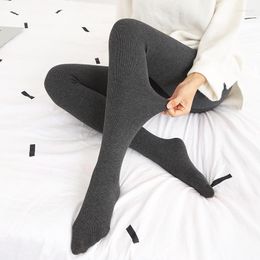 Women Socks Vertical Striped Leggings With Plush And Thickened Thread Cotton For Wearing Step On Warm Pants Women's One-piece