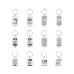 Key Rings Fashion Stainless Steel Lettering To My Son Daughter Fathers Mothers Day Sier Car Keychains Jewelry Graduation Gift 1825 D Dhkeo