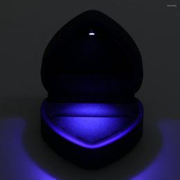 Jewellery Pouches Wedding Ring Pendant Presentation Display Gift Box With LED Light