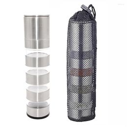 Storage Bottles Portable BBQ Cookout Seasoning Jar Stainless Steel Transparent Solid Spice Jars Organizer Shakers With Lids