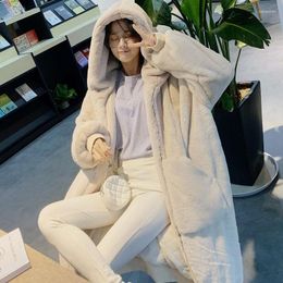 Women's Fur Herstory Coat Women 2023 Casual Hoodies Furry Thick Warm Long Faux Jacket Loose Winter OverCoat