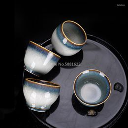 Cups Saucers Kiln Baked Teacup Glaze Brushed Siyao Change Master Cup Tea Ceramic