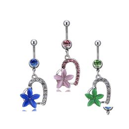 Navel Bell Button Rings D0888 Heart Style Belly Ring Mix Colours 97C3 Drop Delivery Jewellery Body Dhqex