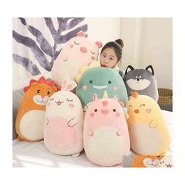 Plush Dolls Squish Pillow Toy Animal Kawaii Dinosaur Lion Soft Big Stuffed Cushion Valentines Gift For Kids Girl Drop Delivery Toys Dhzle