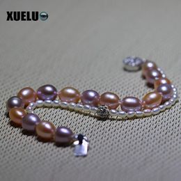 Strand Fashion Double Strands Cultured Natural Fresh Water Pearl Kids Bracelet Jewellery Beaded