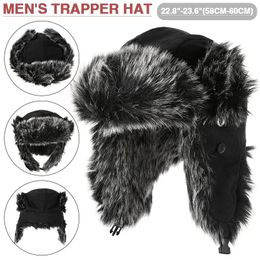 Berets 1 Pc Wind-proof Ushanka Winter Warm Thicken Earflap Caps Ear Protection Trapper Hat For Men Skiing Snowboarding Hiking Outdoor