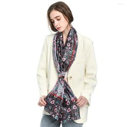 Scarves 180 90CM Summer Sunscreen Korean Fashion Silk Long Spring And Autumn Air Conditioning Large Shawl Dual-use