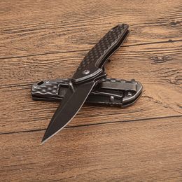 Promotion KS1353 BW Assisted Flipper Folding Knife 8Cr13Mov Black Stone Wash Blade Stainless Steel Handle Outdoor EDC Pocket Folder Knives With Retail Box