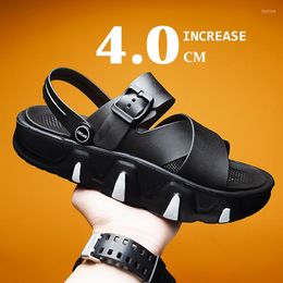 Sandalen Sommer Herren Hausschuhe Mode Komfort Dicker Boden Höhensteigerndes Design Strand Außerhalb Erhöhen Weich