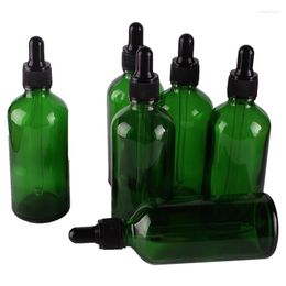 Storage Bottles 6pcs 100ml Green Glass Dropper With Pipette Empty Perfumes Liquid Jars