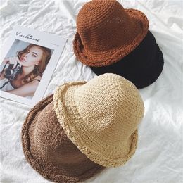 Wide Brim Hats Fisherman Cap Small Round Hat Female Summer Sun Sunshade Korean Version Of The TideWide Wend22