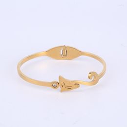 Bangle Trendy Cz Crystal Charm Animal Bracelets For Women Stainless Steel Link & Chain Bracelet Birthday Gift