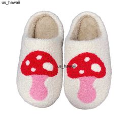 Slippers New Design Pattern Cute Cartoon Mushroom Shoe Cozy Lovely Woman And Man Winter Home Slippers 0128V23