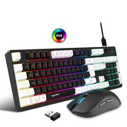 L98 Wireless Keyboard Mouse Set Rechargeable 2.4G Colorful Gaming RGB Backlit