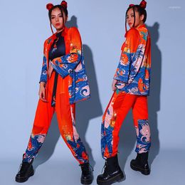 Stage Wear Hip Hop Performance Costume Chinese Style Retro National Tide Combination Dance Team Jazz Group Commercial