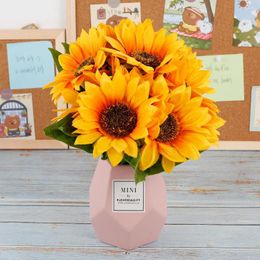 Decorative Flowers 10Pcs Artificial Sunflower Kit Single Stem Fake Simulation For Flower Arrangement Wedding Bouquet