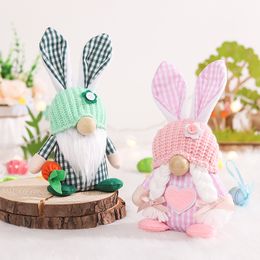 New Easter Faceless Gnome Rabbit Doll Reusable Doll Handicraft Handmade Multi-use Cute Easter Style Doll Ornament FY0250 0119