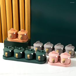 Storage Bottles Jars BBQ Cooking Herbs Organizer Seasoning Spice Box Pepper Sugar Container Can Condiment