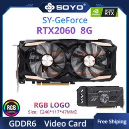 SOYO New GeForce RTX2060 6G video memory Graphics Card GDDR6 NVIDIA GPU Gaming Video Graphics RGB Card for Desktop Computer