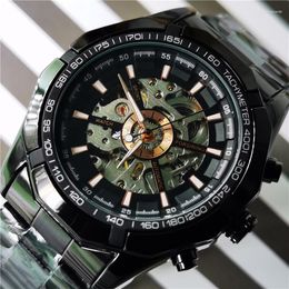 Wristwatches Forsining 2023 Sport Racing Design Transparent Case Male WristWatch Mechanical Watch Top Automatic For Men