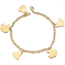 Anklets Stainless Steel For Women Foot Jewelry Love Heart Charm Anklet Chain Link Ankle Bracelets Girls Accessories