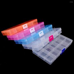 Jewellery Pouches 15 Grids 17.4x9.8x2.2cm Adjustable Tool Storage Box Container For Accessories Beads Organiser Plastic Case