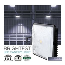 Floodlights Warranty 5 Years 40W 60W 80W Led Canopy Lights Outdoor Gas Station Lamp Flood Waterproof Ac 110277V Dlc Drop Delivery Lig Otzto