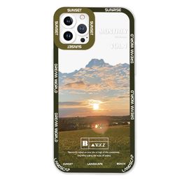 Creative Scenery landscape Printing Cell Phone Cases For iPhone 14 13 Pro Max 12 11 XR 7 8 Plus Lens Protective Soft TPU Printed Mobile Back Cover Case