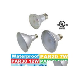 Led Bulbs Brand Waterproof Par20 Par30 Par38 Lights 7W 12W 15W E27 Bbs Light 120 Angle High Lumens Lamps Ac 100240V Drop Delivery Lig Ot6Ov