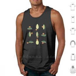 Men's Tank Tops Avo - Cardio Sleeveless Top Vest Cotton Avocado Pun Fitness Exercise Workout Stretching Ball Gym Core Funny Cute Humor Card