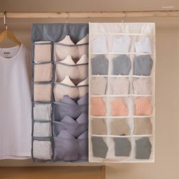 Storage Boxes Underwear Hanging Bag With Mesh Pockets Bra Socks Non Woven Fabric Foldable Wall Closet Organiser