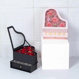 Gift Wrap 1 PC Flower Box Happy Valentines' Day Gifts Holding Elegant Piano-Shaped Paper With Storage Drawer For Make-Ups