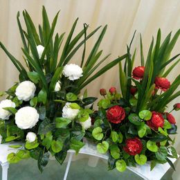 Decorative Flowers Artificial Plants Cymbidium Leaves Long Tailed Pine Needles Palm Home Garden Decorate